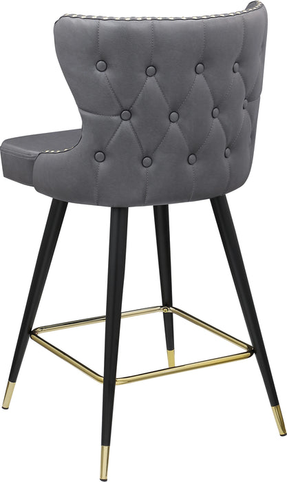 Hendrix Grey Faux Leather Counter/Bar Stool