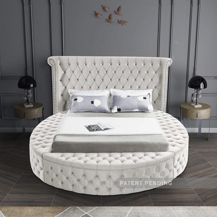 Luxus Cream Velvet Full Bed (3 Boxes)