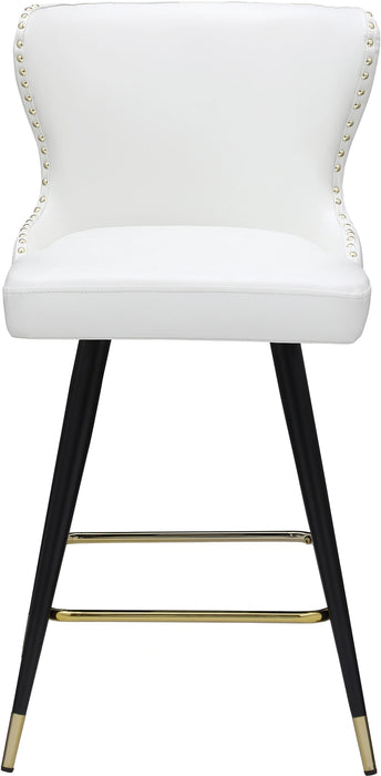 Hendrix White Faux Leather Counter/Bar Stool