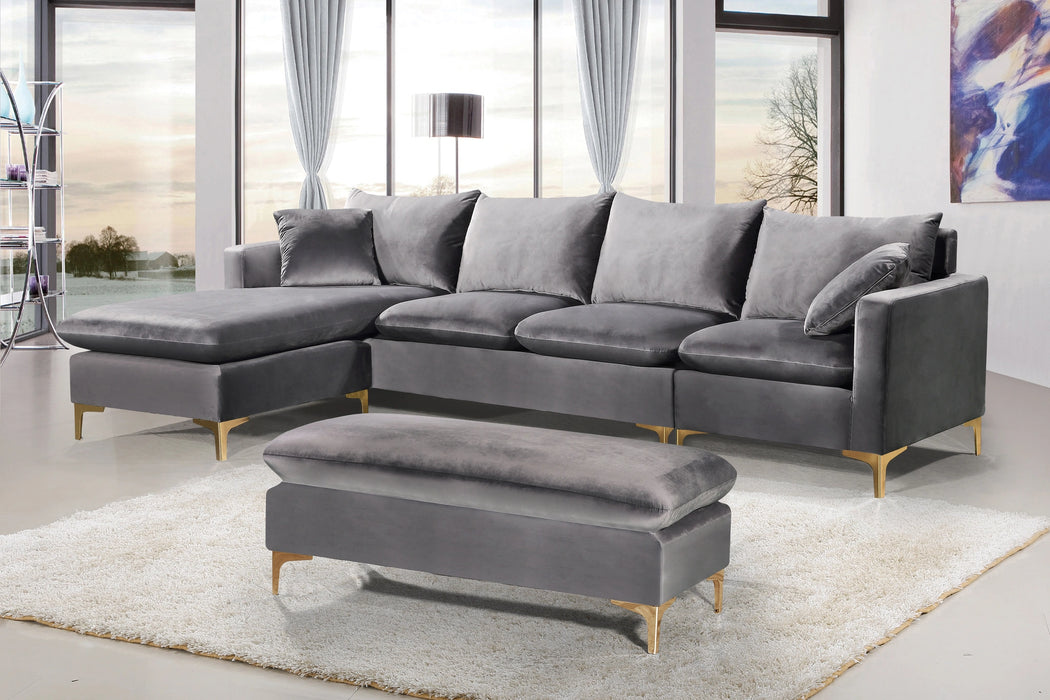 Naomi Grey Velvet 2pc. Reversible Sectional