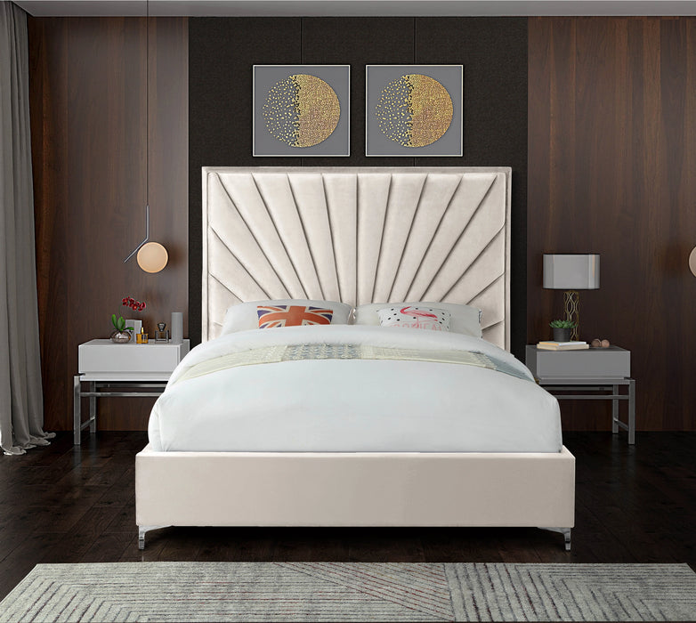 Eclipse Cream Velvet King Bed