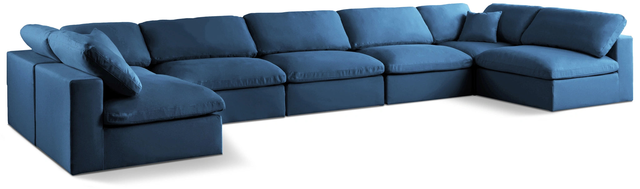 Plush Navy Velvet Standard Cloud Modular Sectional