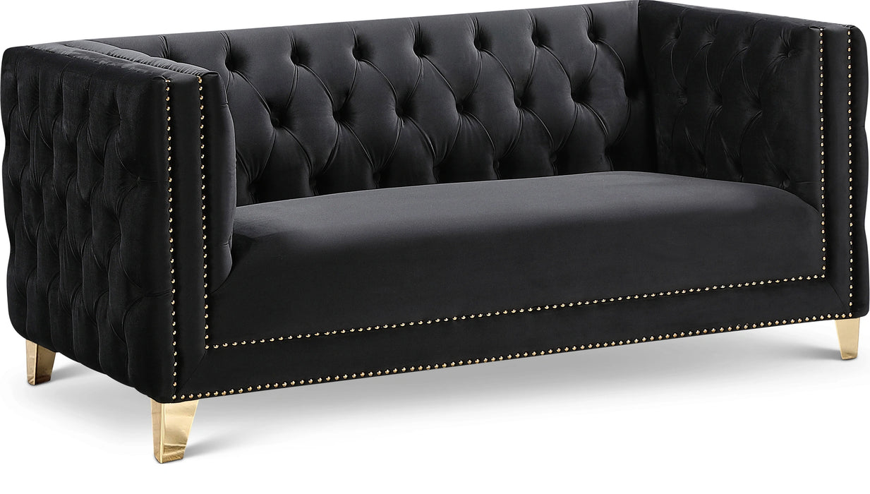 Michelle Black Velvet Loveseat