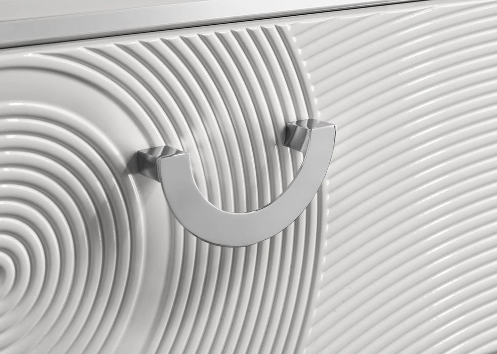 White Bevel Mirror