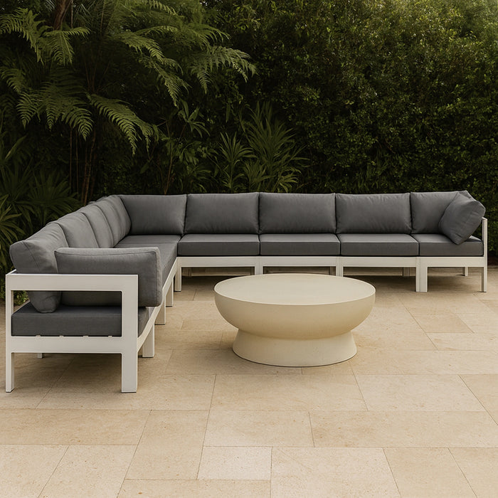 Nizuc Grey Waterproof Fabric Outdoor Patio Modular Sectional
