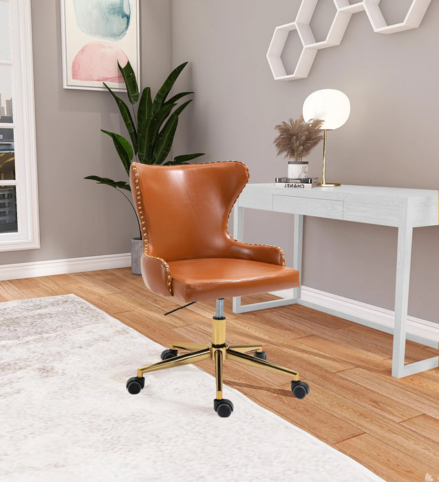 Hendrix Cognac Faux Leather Office Chair