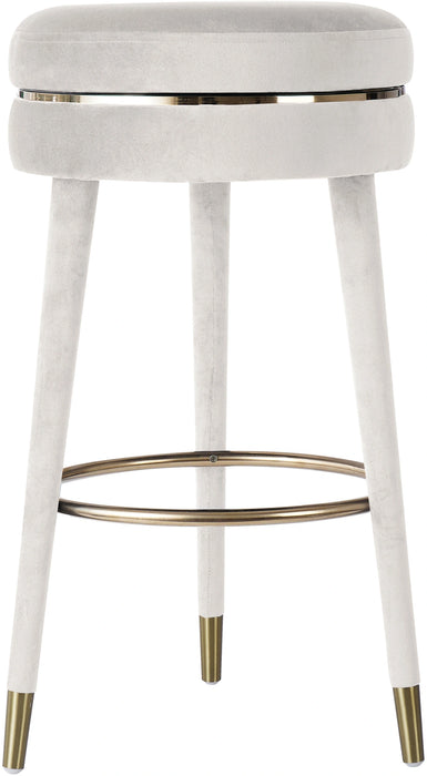 Coral Cream Velvet Bar Stool