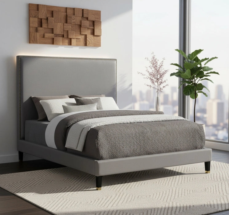Harlie Grey Velvet Full Bed