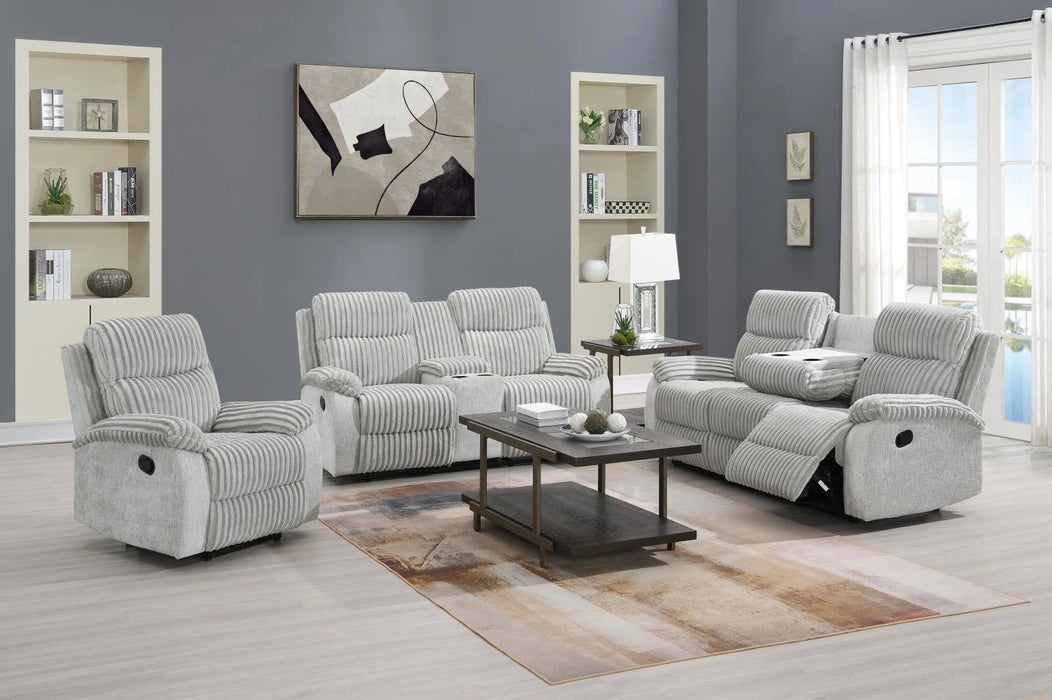 Gray Corduroy Motion Loveseat