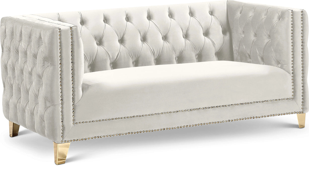 Michelle Cream Velvet Loveseat