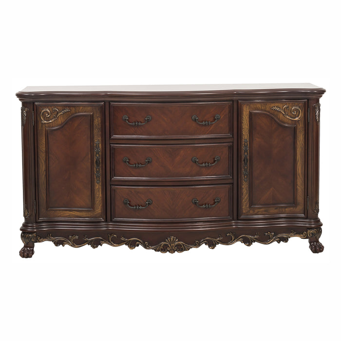 Deryn Park BUFFET/SERVER in Cherry/Metallic Accent - Traditional - 2243-55