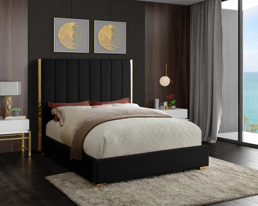 Becca Black Velvet King Bed
