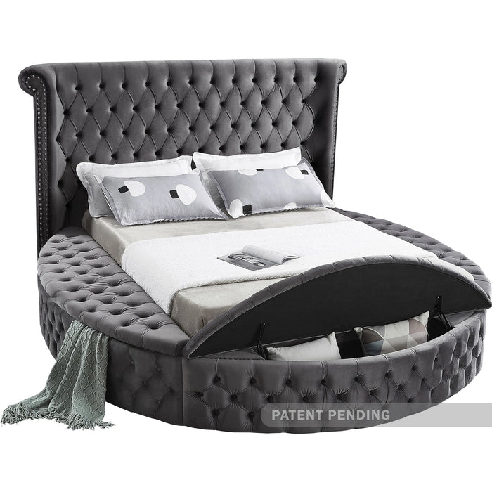 Luxus Grey Velvet Full Bed (3 Boxes)
