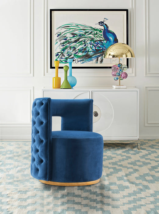 Theo Navy Velvet Accent Chair