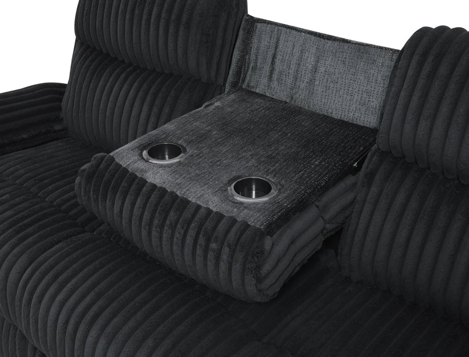 Black Corduroy Motion Loveseat