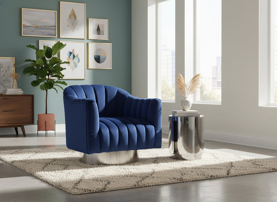 Farrah Navy Velvet Accent Chair