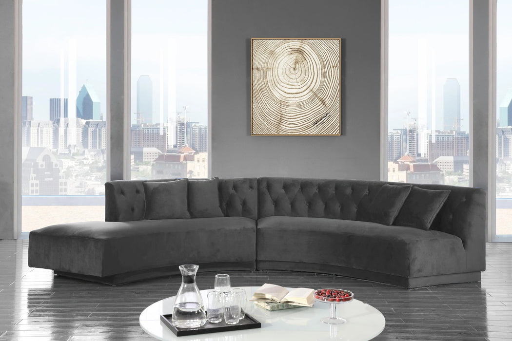 Kenzi Grey Velvet 2pc. Sectional