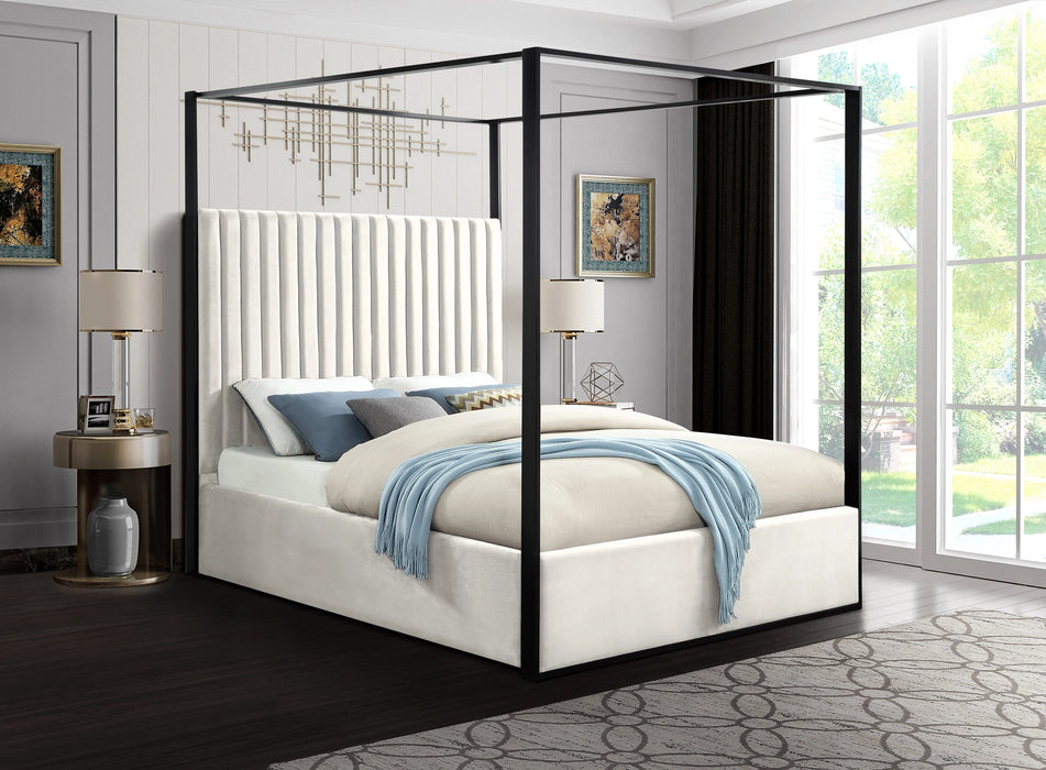 Jax Cream Velvet King Bed