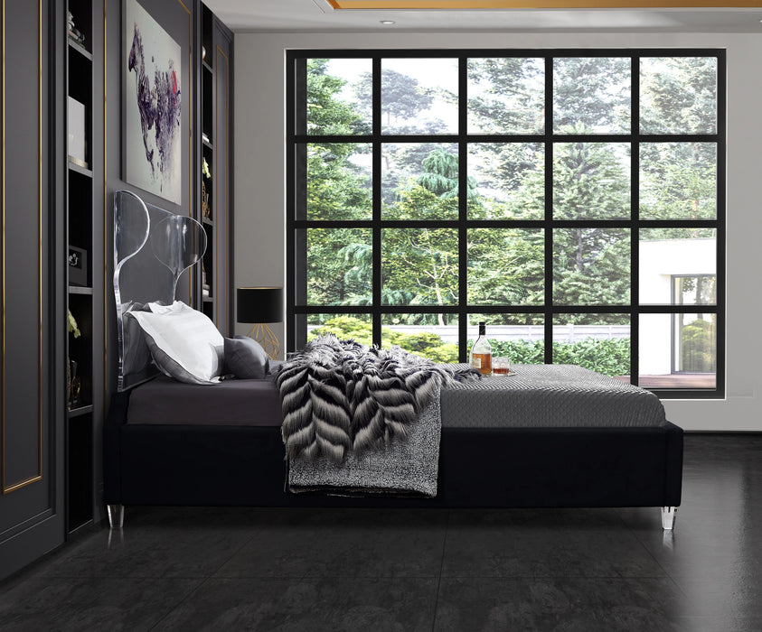 Ghost Black Velvet King Bed