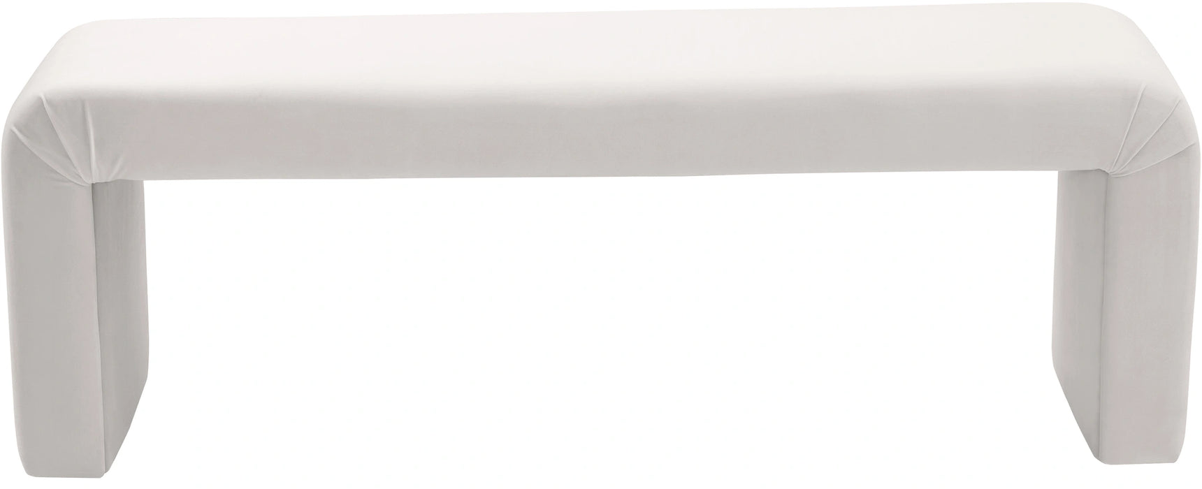 Minimalist Cream Velvet Bench