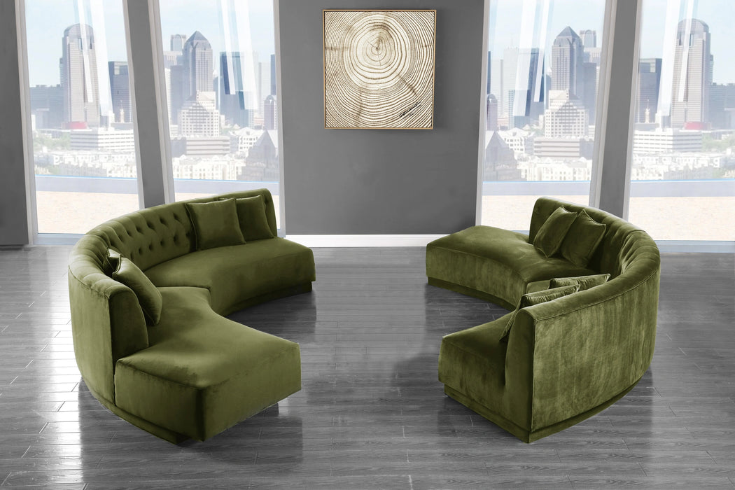 Kenzi Olive Velvet 2pc. Sectional