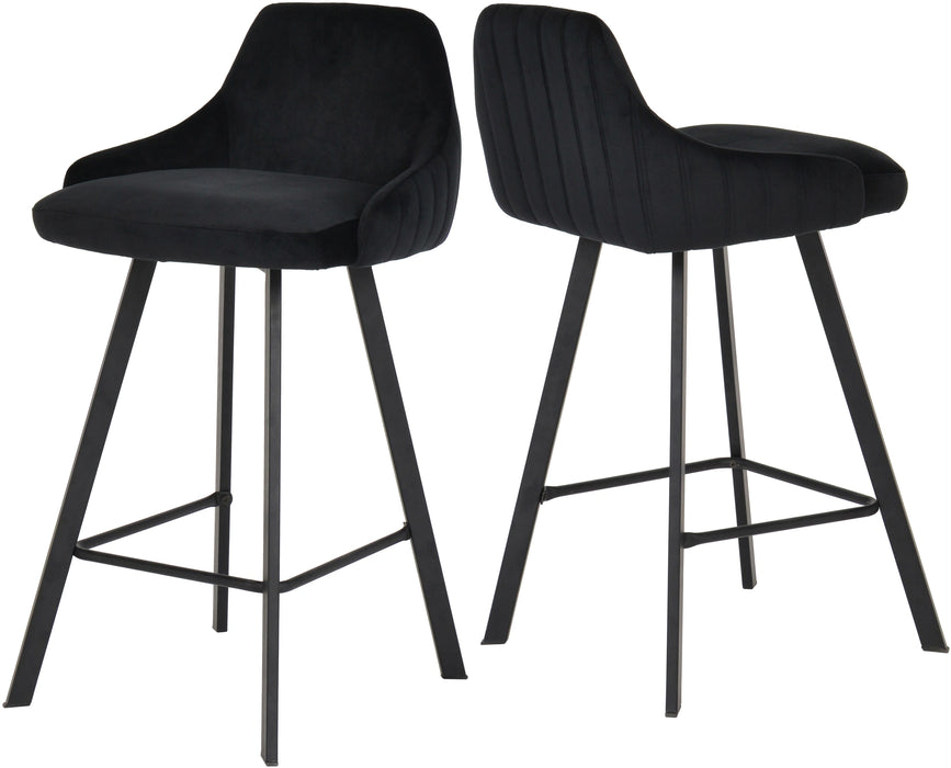 Viviene Black Velvet Stool