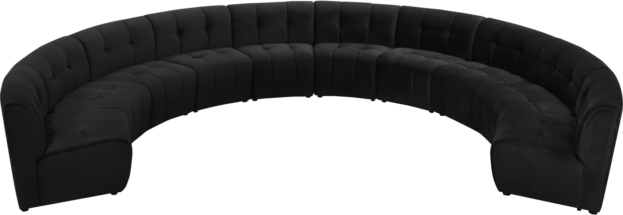 Limitless Black Velvet 10pc. Modular Sectional
