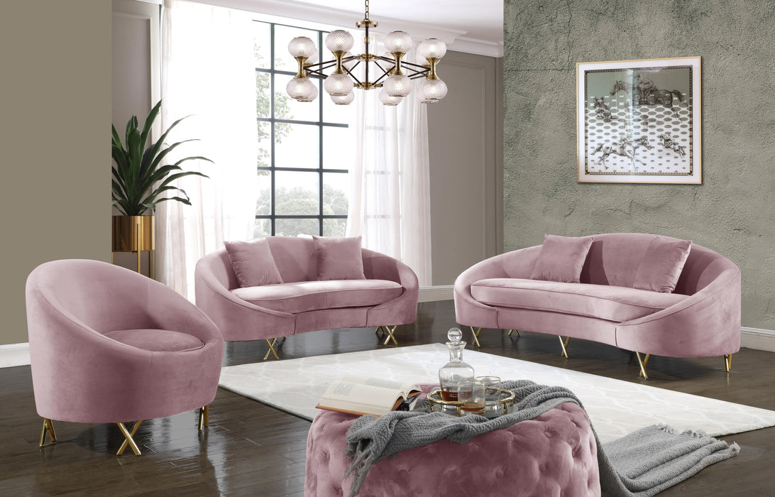 Serpentine Pink Velvet Chair