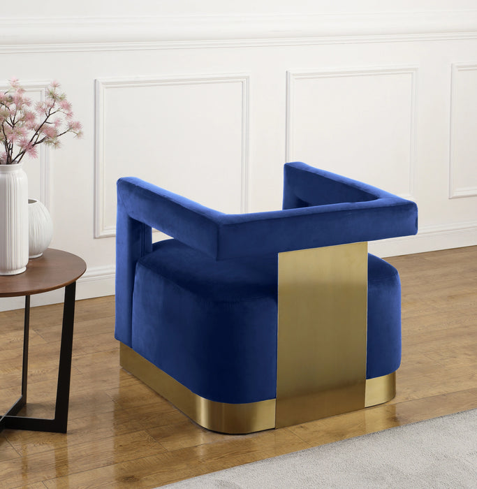 Armani Navy Velvet Accent Chair