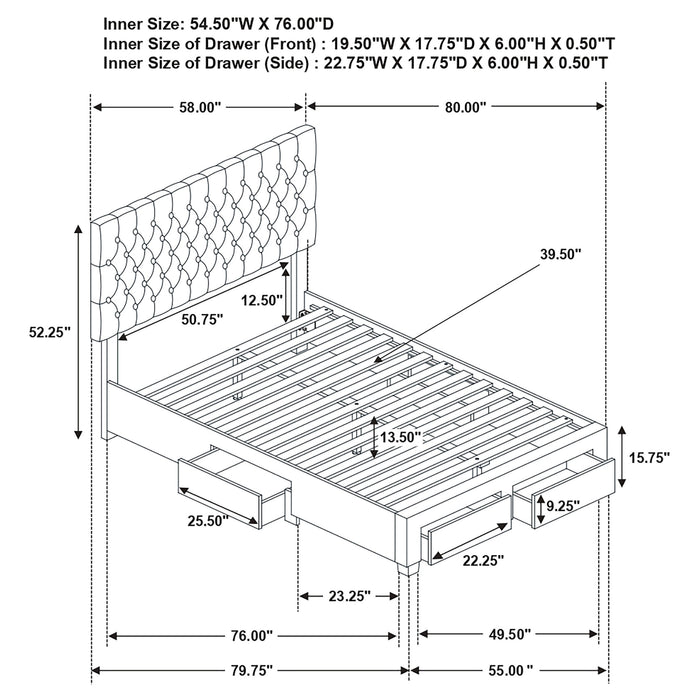 Soledad Panel Platform Storage Bed