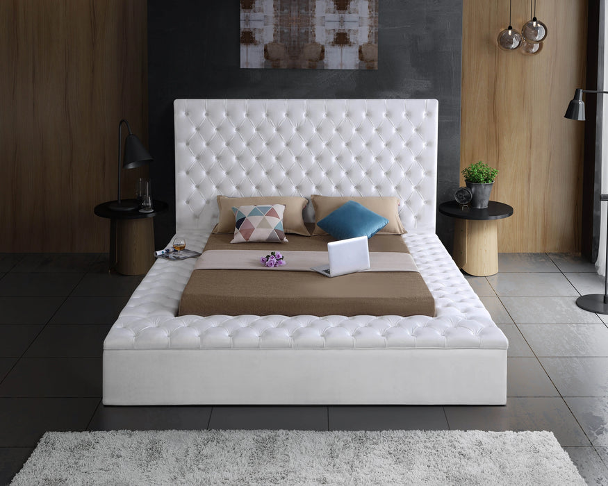 Bliss White Velvet Full Bed (3 Boxes)