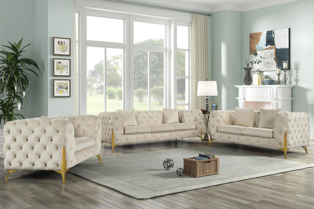 Kingdom Cream Velvet Sofa
