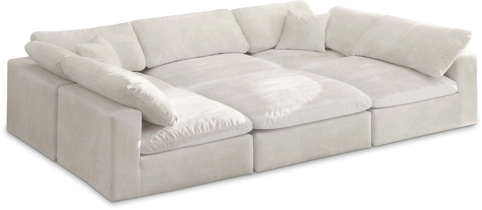 Cozy Cream Velvet Cloud Modular Sectional