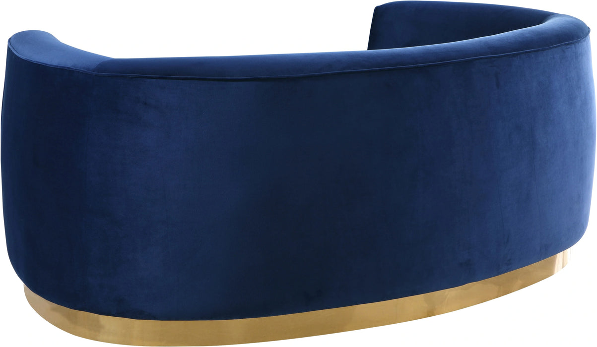 Julian Navy Velvet Loveseat