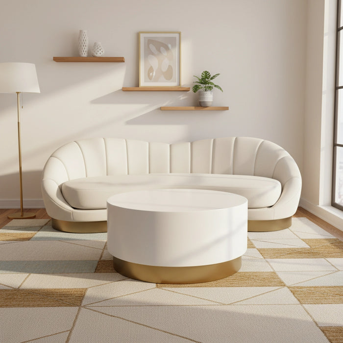 Deco White/Gold Coffee Table