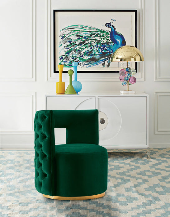 Theo Green Velvet Accent Chair