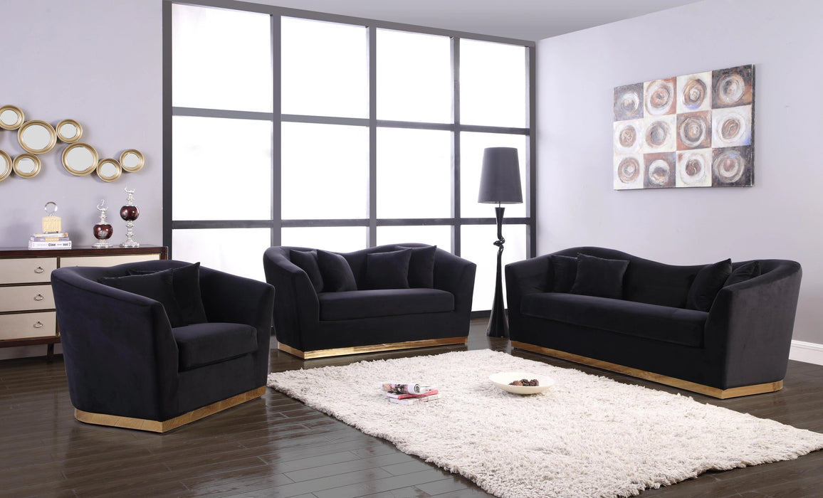 Arabella Black Velvet Chair