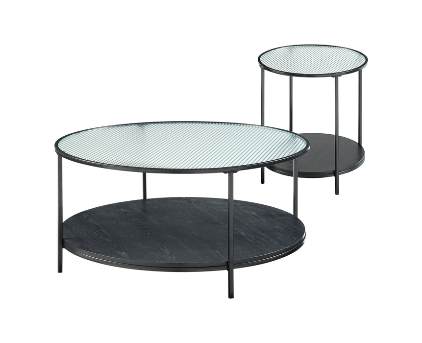 Zephyr 2-Piece Pack Occasional Set in Black/Transparent - 3706-31