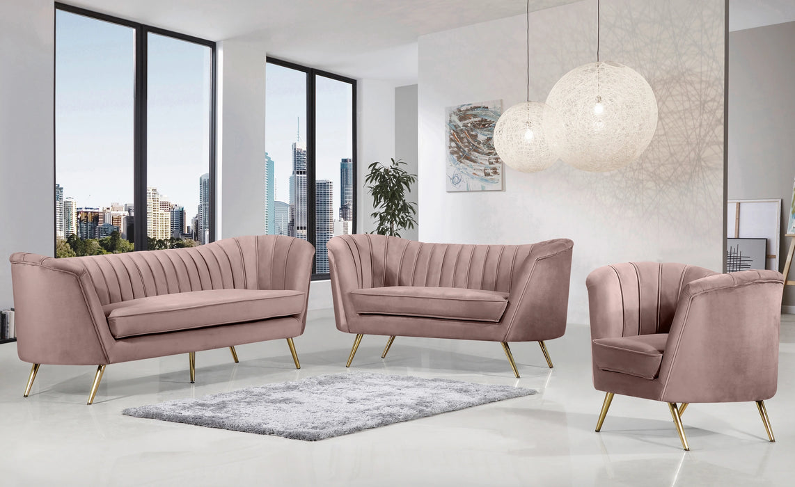 Margo Pink Velvet Loveseat