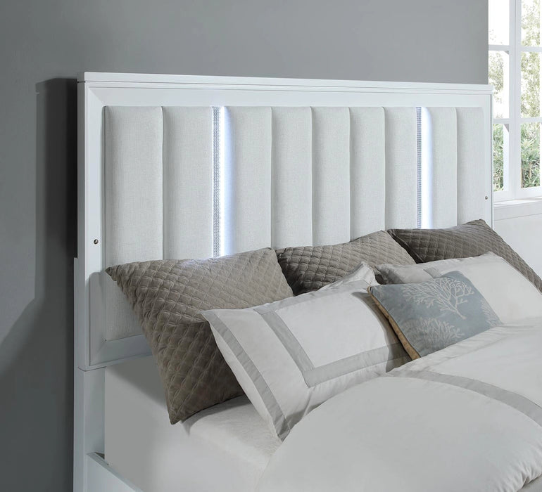 White Led Queen Bed