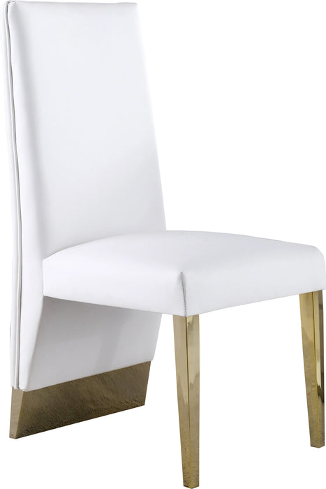 Porsha White Faux Leather Dining Chair