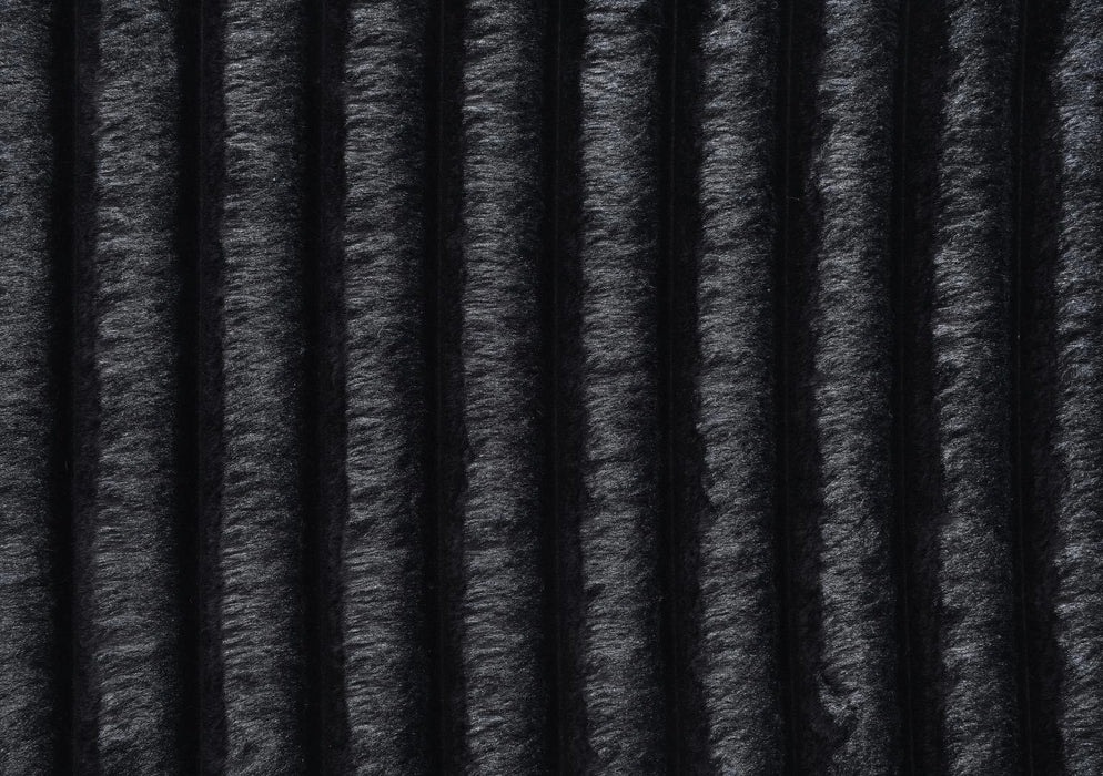 Black Corduroy 3 Pc Sectional