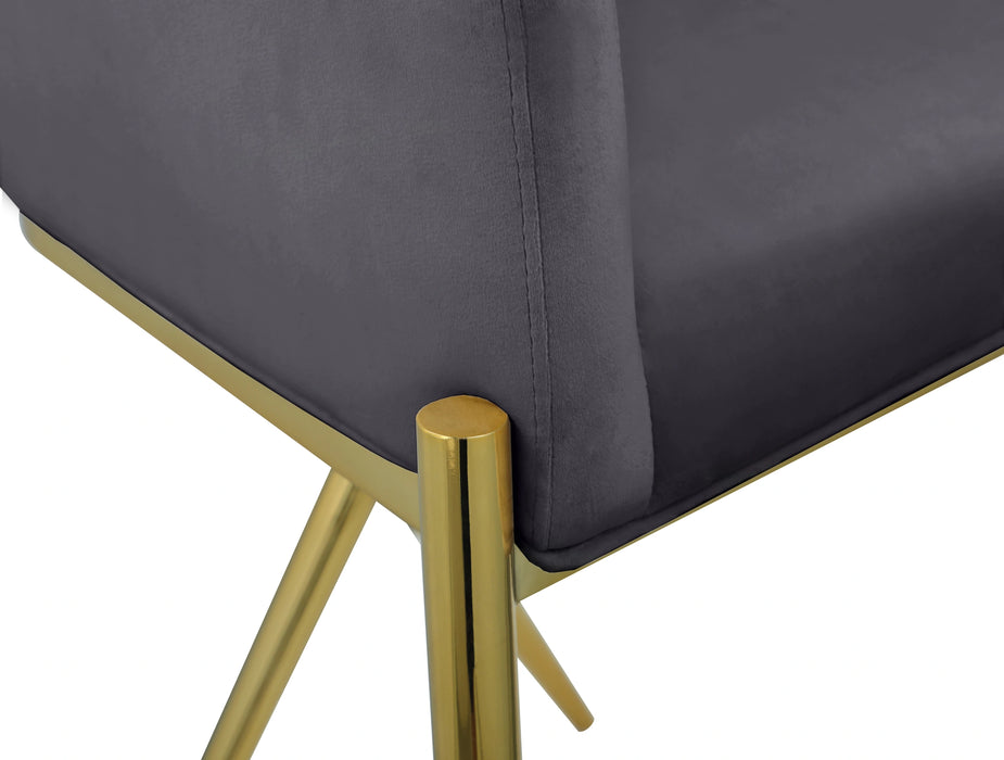 Xavier Grey Velvet Counter Stool