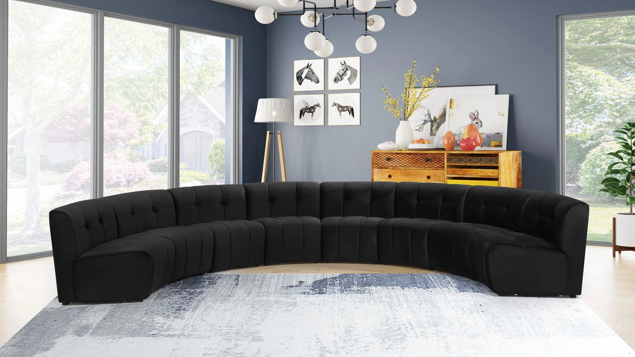 Limitless Black Velvet 8pc. Modular Sectional