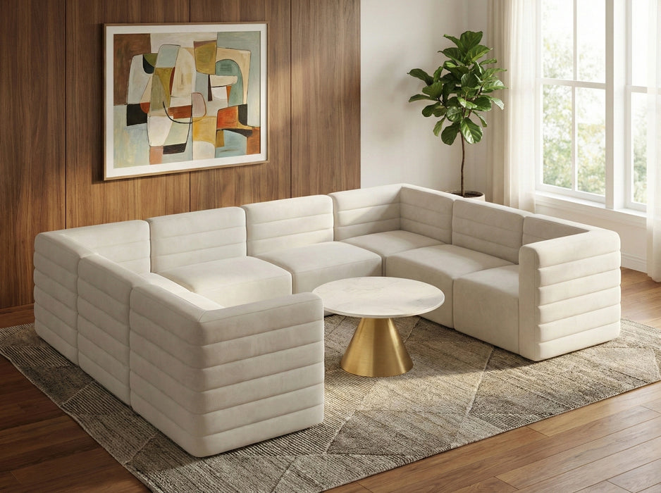 Quincy Cream Velvet Modular Sectional