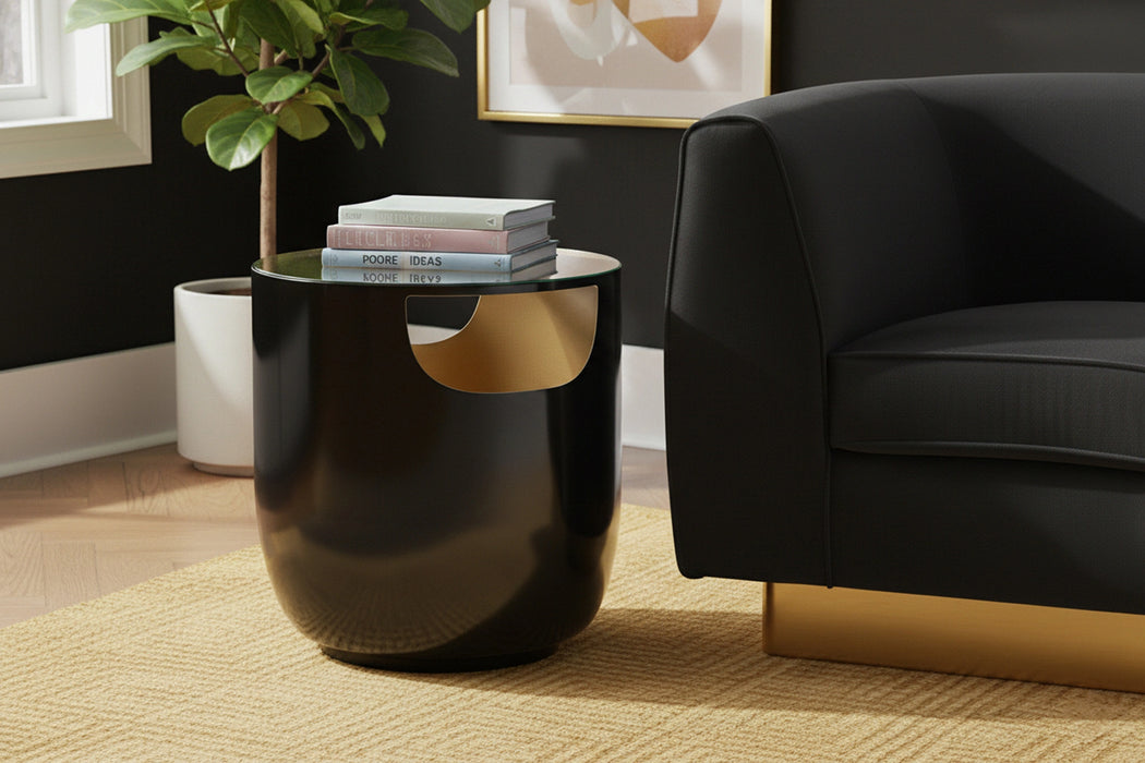 Doma Black / Gold End Table