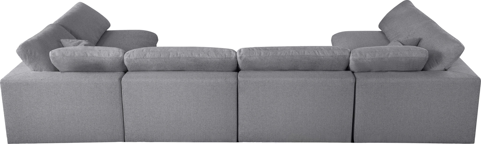 Serene Grey Linen Fabric Deluxe Cloud Modular Sectional