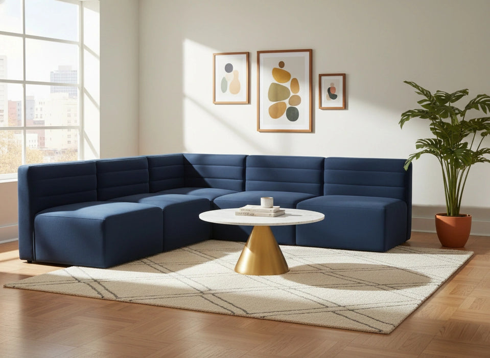 Quincy Navy Velvet Modular Sectional