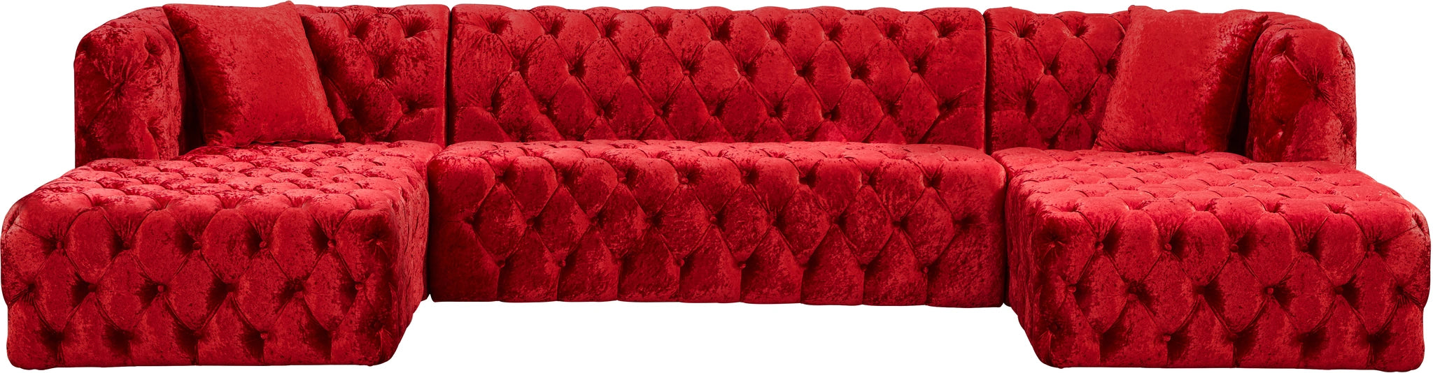 Coco Red Velvet 3pc. Sectional (3 Boxes)