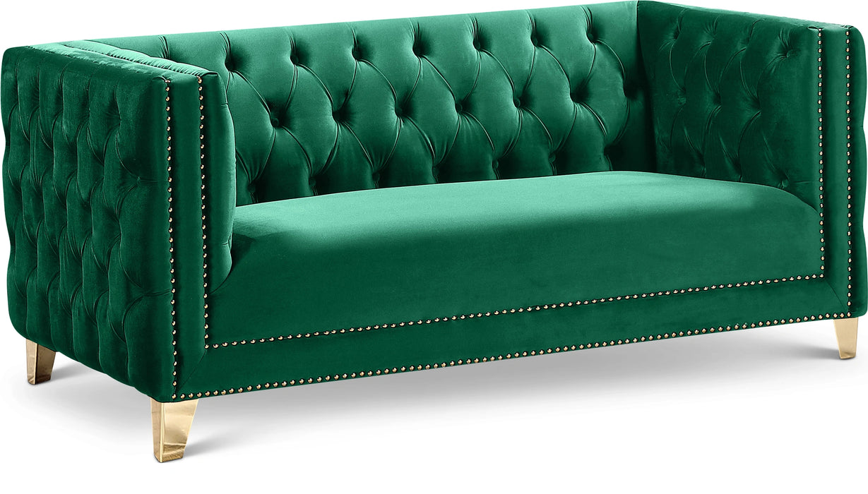 Michelle Green Velvet Loveseat